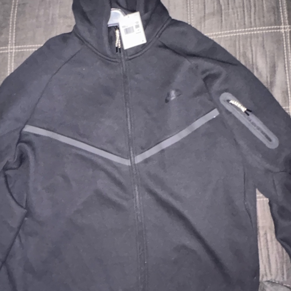 Nike Black Zip Up Sweater with Chevron Design